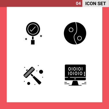 İş, veri, yang, mutfak gereçleri, yönetim düzenlenebilir vektör tasarım elementleri için kullanıcı arayüzü paketi