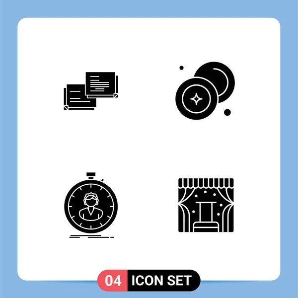 Thematic Vector Solid Glyphs Editable Symbols Chat Fast Popup Coin — Stockový vektor