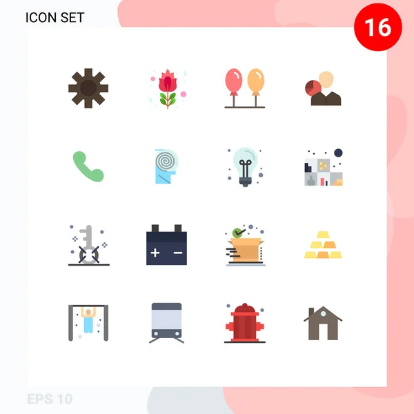 User Interface Flat Color Pack Modern Signs Symbols Phone Person — Διανυσματικό Αρχείο
