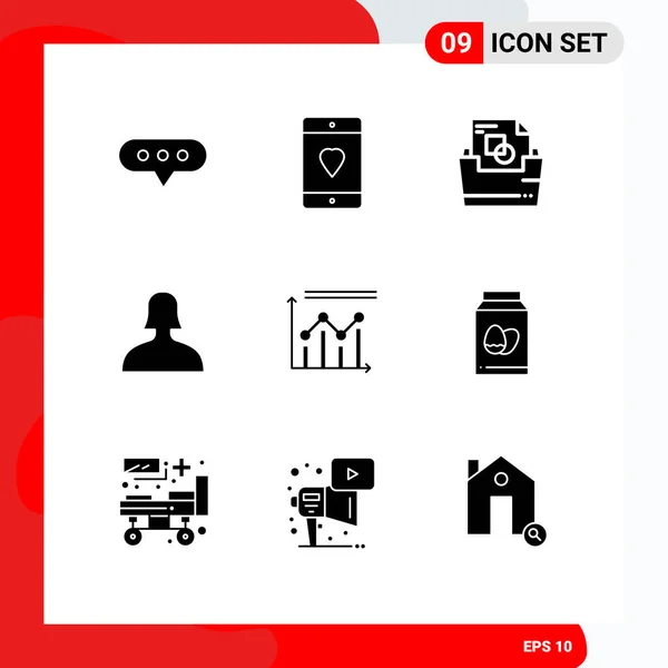 Conjunto Iconos Interfaz Usuario Moderna Símbolos Signos Para Gráfico Analítica — Vector de stock