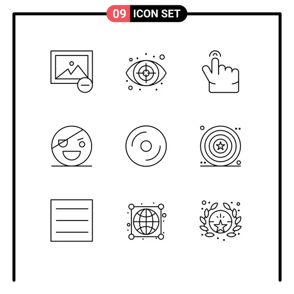 Stock Vector Icon Pack Sinais Linha Símbolos Para Dvd Gesto — Vetor de Stock