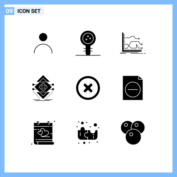 Universal Icon Symbols Group Modern Solid Glypphs Science Data Learning — Stockvektor