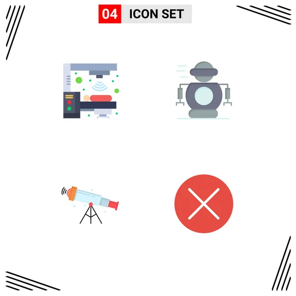 Universal Flat Icons Set Web Mobile Applications Machine Astronomy Scanner — Stock Vector