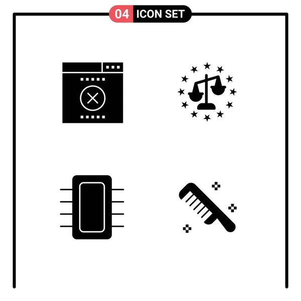 Set Modern Icons Symbols Signs Error Devices Balance Law Hardware — Stockový vektor