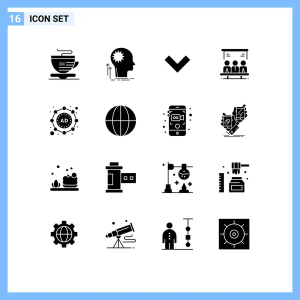 Creative Icons Modern Signs Symbols Strategy Arrow User Search Editable – stockvektor