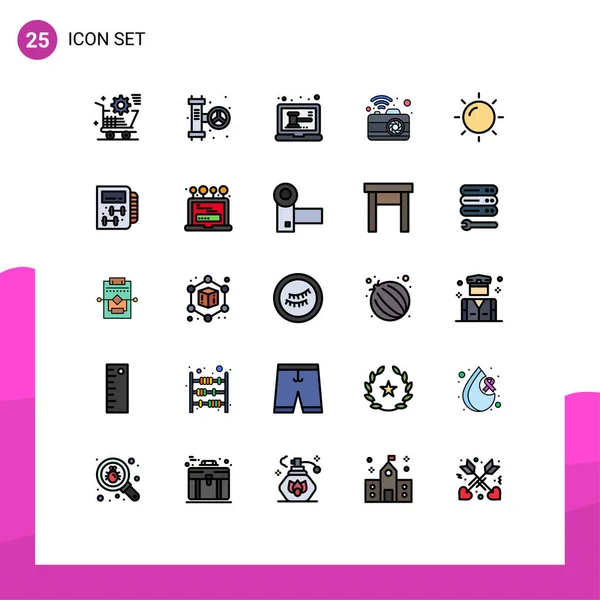 Stock Vector Icon Pack Line Signs Symbols Signal Dslr System — 스톡 벡터