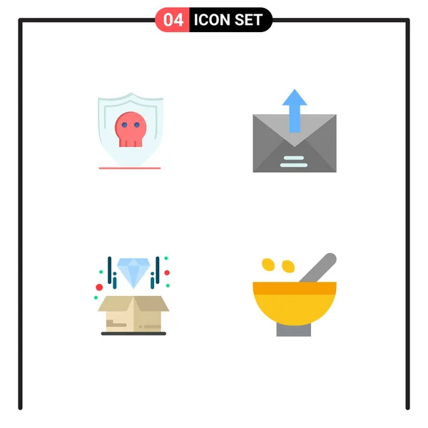 Stock Vector Icon Pack Line Signs Symbols Shield Box Plain — Stock Vector