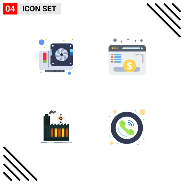 Creative Icons Modern Signs Symbols Card Factory Video Website Smoke — Stock Vector