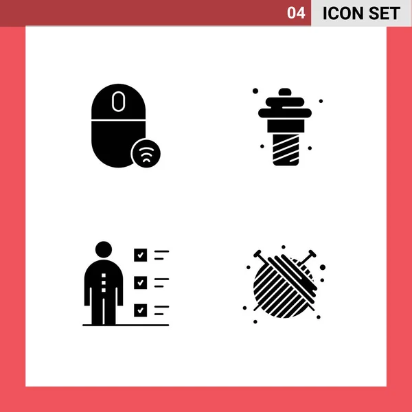 Universal Solid Glyphs Set Web Mobile Applications Computers Abilities Hardware — Stock Vector