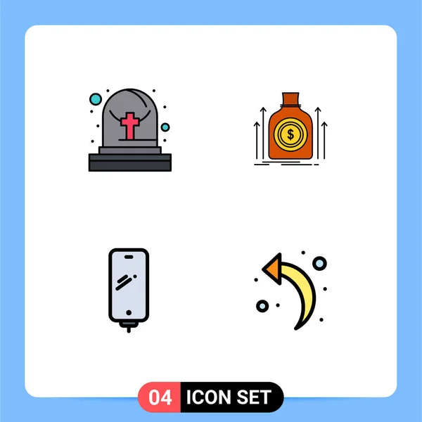 Creative Icons Modern Jelek Szimbólumok Temető Okostelefon Táska Alap Töltés — Stock Vector