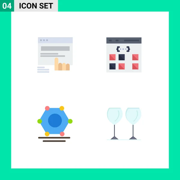 Icône Vectorielle Stock Paquet Signes Symboles Ligne Pour Clic Interface — Image vectorielle