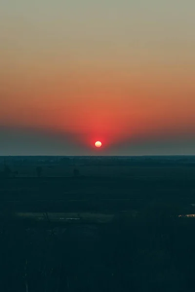 Pôr Sol Mágico Céu Claro — Fotografia de Stock