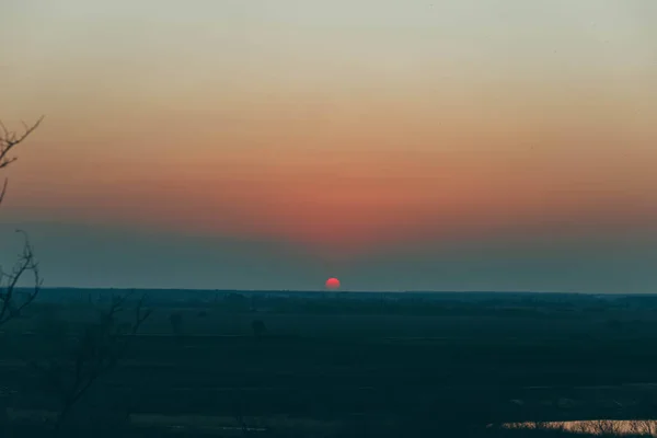 Magischer Sonnenuntergang Klaren Himmel — Stockfoto