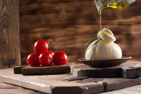 Burrata domácí sýr Stock Obrázky