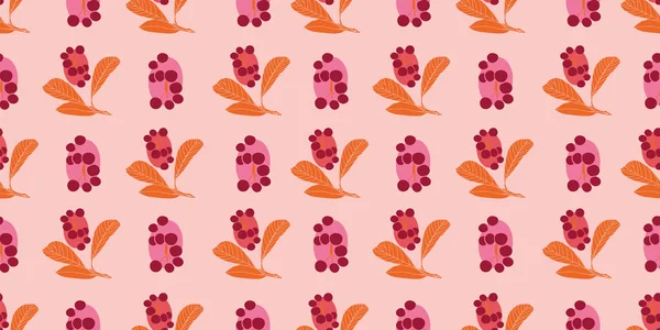 复古秋莓花纹 — 图库矢量图片