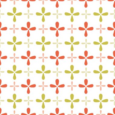 Retro geometrik çiçek deseni