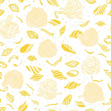 Lezzetli baştan çıkarıcı el çizimi erişte deseni.