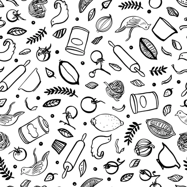 Doodle їжа coating безшовний ретро візерунок — стоковий вектор