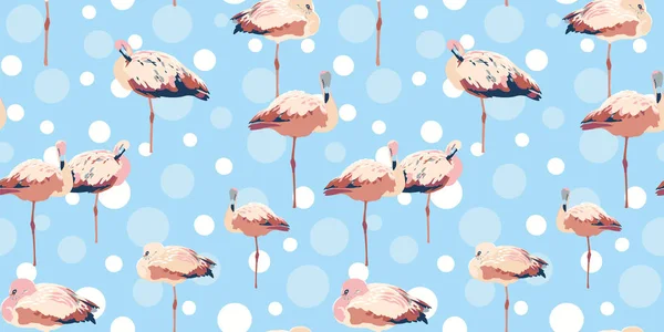 Exotiskt tropiskt flamingo vektormönster för vilda djur — Stock vektor