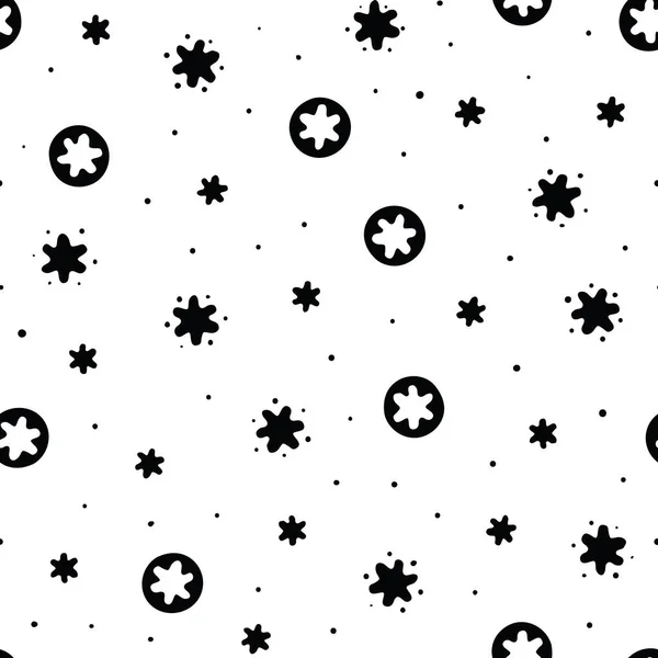 Doodle dessin à la main motif étoile noire . — Image vectorielle
