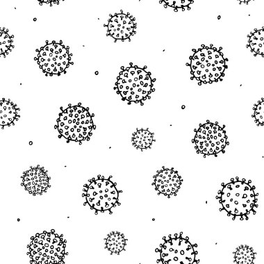 Vektör soyut karalama virüs deseni.