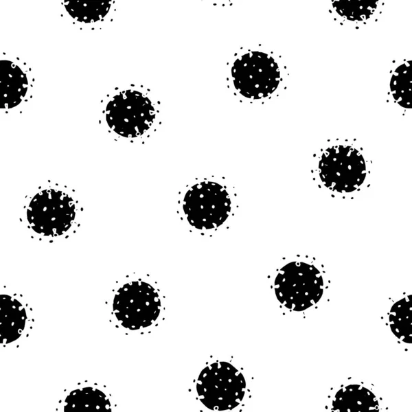 Vector abstract linocut style virus pattern. — Stock Vector