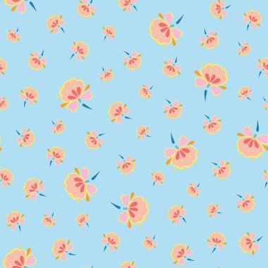 Vektör halk sanatı fantezi çiçek deseni.