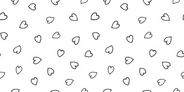 Vektör çizgisi sanat karalaması kalp deseni.