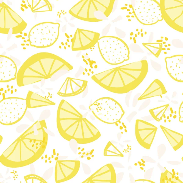 Padrão de repetição de limão de verão fresco . — Vetor de Stock