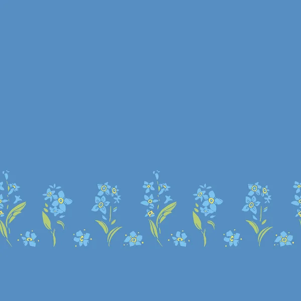 Botanique oublier moi pas bordure de fleur — Image vectorielle