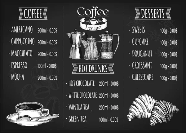Design de menu de restaurante. Vetor de brochura de restaurante de café, design de menu de café . —  Vetores de Stock