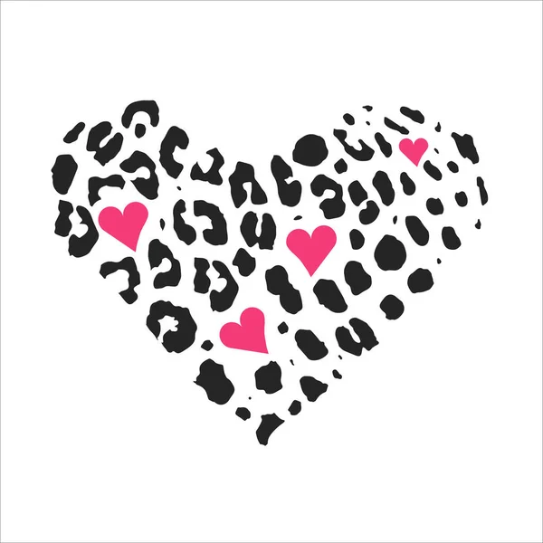 Απρόσκοπτη μοτίβο ζώων για το σχέδιο κλωστοϋφαντουργίας Εικονογράφηση διάνυσμα σε μορφή καρδιάς με την καρδιά. — Διανυσματικό Αρχείο
