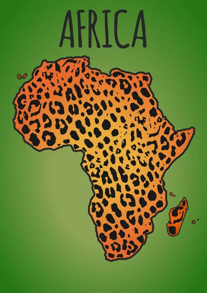 Africa, continent silhouette, leopard print fill. — Stock Vector