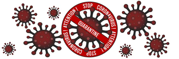 Illustrations concept, stop coronavirus COVID-19. — Stock Vector