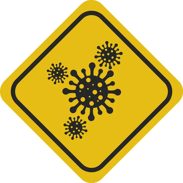Yellow and black biohazard warning sign - vector — Stock Vector