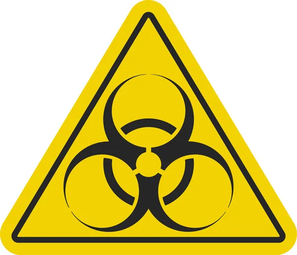 Sarı ve siyah biyolojik tehlike uyarısı - vektör — Stok Vektör