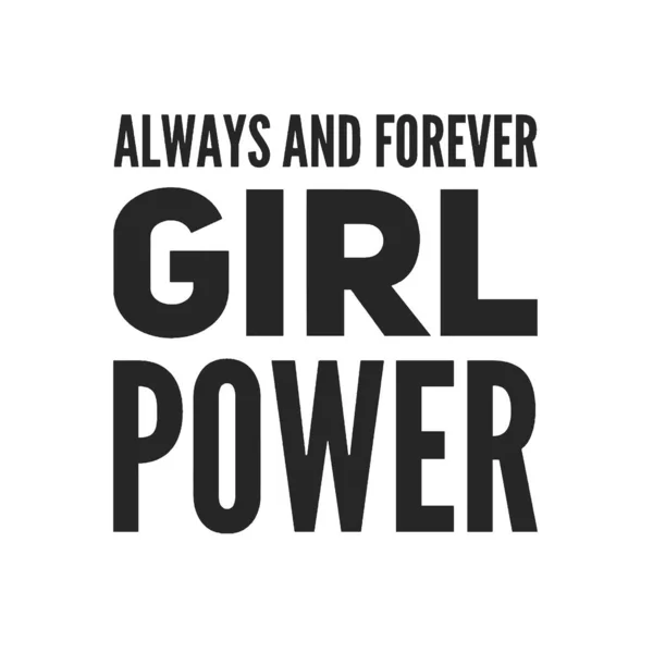 Girl power teks, slogan feminisme. Prasasti hitam untuk t shirt, poster dan seni dinding. Tanda feminis tulisan tangan dengan tinta dan kuas. - Stok Vektor