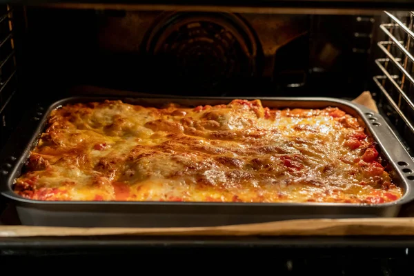 Fırında mozzarella ile İtalyan lazanyası yaptım.