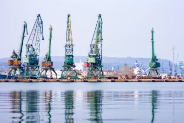 Buğday ve kömür nakliyesi için kullanılan bir tersanede turnalar.