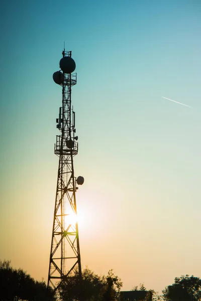 Радіопередавальна Вежа Антенами Покриття Язку — стокове фото