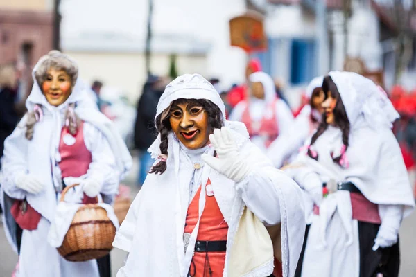 Festival Mascarada Llamado Narrenumzug Carnaval Sur Alemania Período Una Celebración —  Fotos de Stock