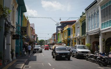Phuket, Tayland - 29 Temmuz 2017: Chino-Portekizce stil tanıklarımız.