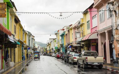 Phuket, Tayland - 30 Temmuz 2017: Chino-Portekizce stil tanıklarımız.
