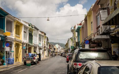 Phuket, Tayland - 30 Temmuz 2017: Chino-Portekizce stil tanıklarımız.
