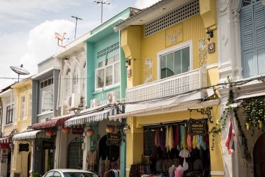 Phuket, Tayland - 30 Temmuz 2017: Chino-Portekizce stil tanıklarımız.