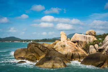 Hin Ta (dedesi Rock) görünüm gelin koh samui, Tayland.