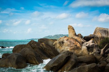 Hin Ta (dedesi Rock) görünüm gelin koh samui, Tayland.
