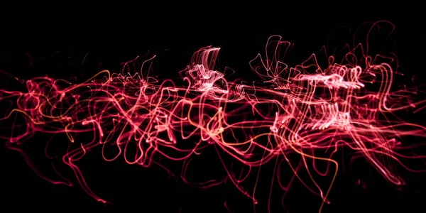 Linhas de luzes noturnas abstratas em borrão de movimento. Trilha luminosa . — Fotografia de Stock