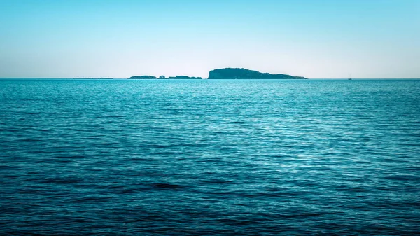 Oceaan Zee Horizon Hemel Behang Zeelandschap Achtergrond Kupari Dubrovnik Kroatië — Stockfoto