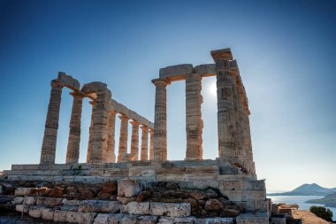 Yunanistan 'ın Cap Sounio kentindeki Poseidon Tapınağı
